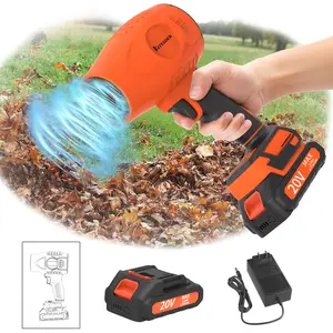 Cordless Turbo Leaf Blower with Battery & Charger, 350km/h High Wind Speed, Handheld Blower & Portable Inflatable Pump for Yard Cleaning and Camping