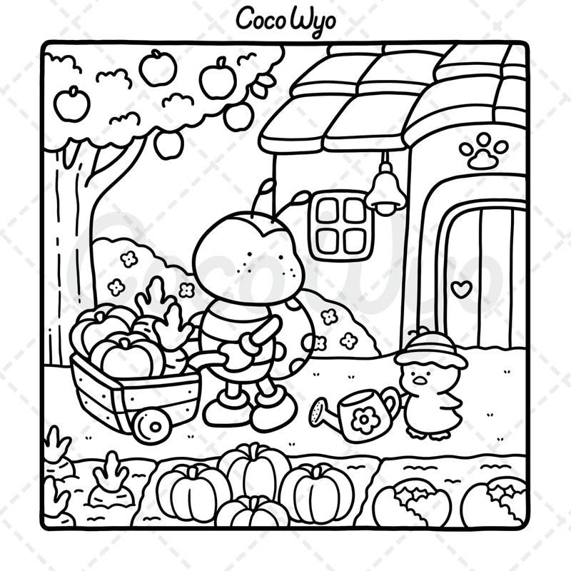 Cozy Friends Coloring Book - Cute and Comfy Design for Adults and Teens Featuring Super Cute Animal Characters and Simple Designs for Relaxation