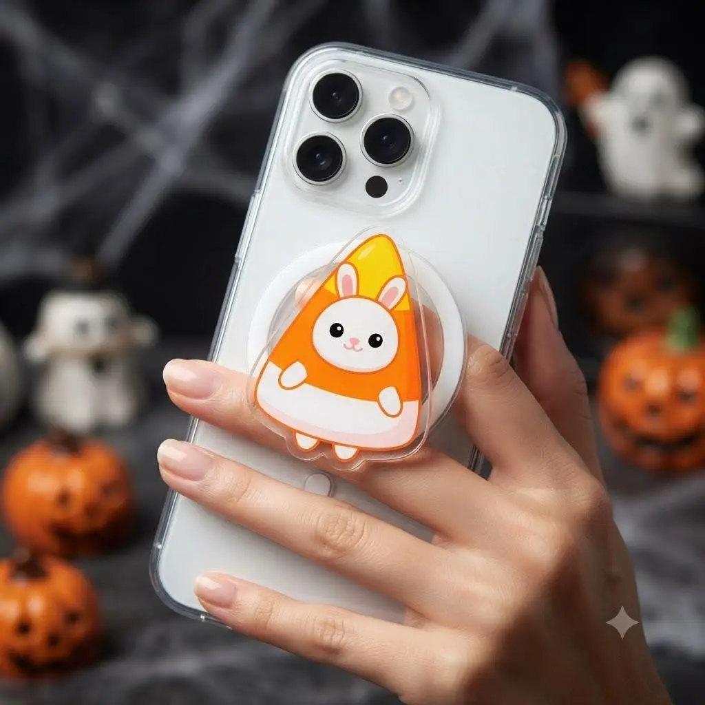 Cute Candy Corn Bunny MagSafe Phone Grip - 2D Magnetic Holder & Kickstand - Halloween Kawaii Gift