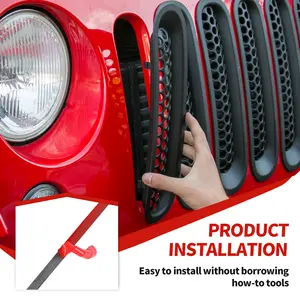 For 2007-2018 Jeep Wrangler JK JKU Clip-in Front Grille Mesh Inserts Trim Car Auto Vehicle