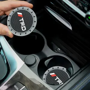 2pcs Car Water Cup Bottle Holder Anti-Slip Waterproof Mat for Trd Corolla Yaris Aygo Prius Chr Camry Auris Avensis Land, Non-Slip Waterproof Cup Holder Pad, Car Accessories for Convenience and Safety