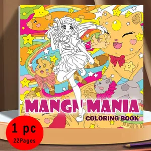 Anime Coloring Book, 22 Adorable Cute Anime Girls & Magic Cats, 120g Thick Paper, Non-Toxic, Stress Relief, Suitable for All Ages, Asmr Coloring, Fun Coloring, Creative Coloring