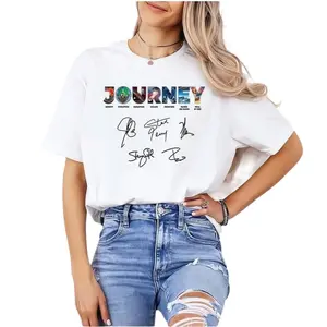 Journey Band Autograph Shirt 2025, Classic Rock Legends Tee, Vintage Tour Album Graphic T-Shirt, Fan Favorite Music Merch 2