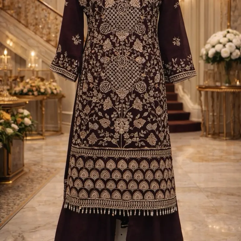 dark brown indian dress Seema Gujral main image 1