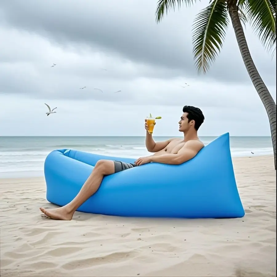 Portable Inflatable Lounger Air Sofa, with storage bag Inflatable Beach Chair, for Beach Camping Backyard Outdoor Party