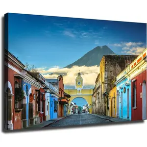 Antigua City Guatemala Volcanic City Poster Printing Canvas Art and Wall Art Decor Decoration Room Ornaments Photo Artistic