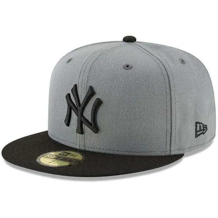 New Era 59Fifty Hat New York Yankees MLB Basic Storm Gray/Black Fitted Cap (7 5/8)