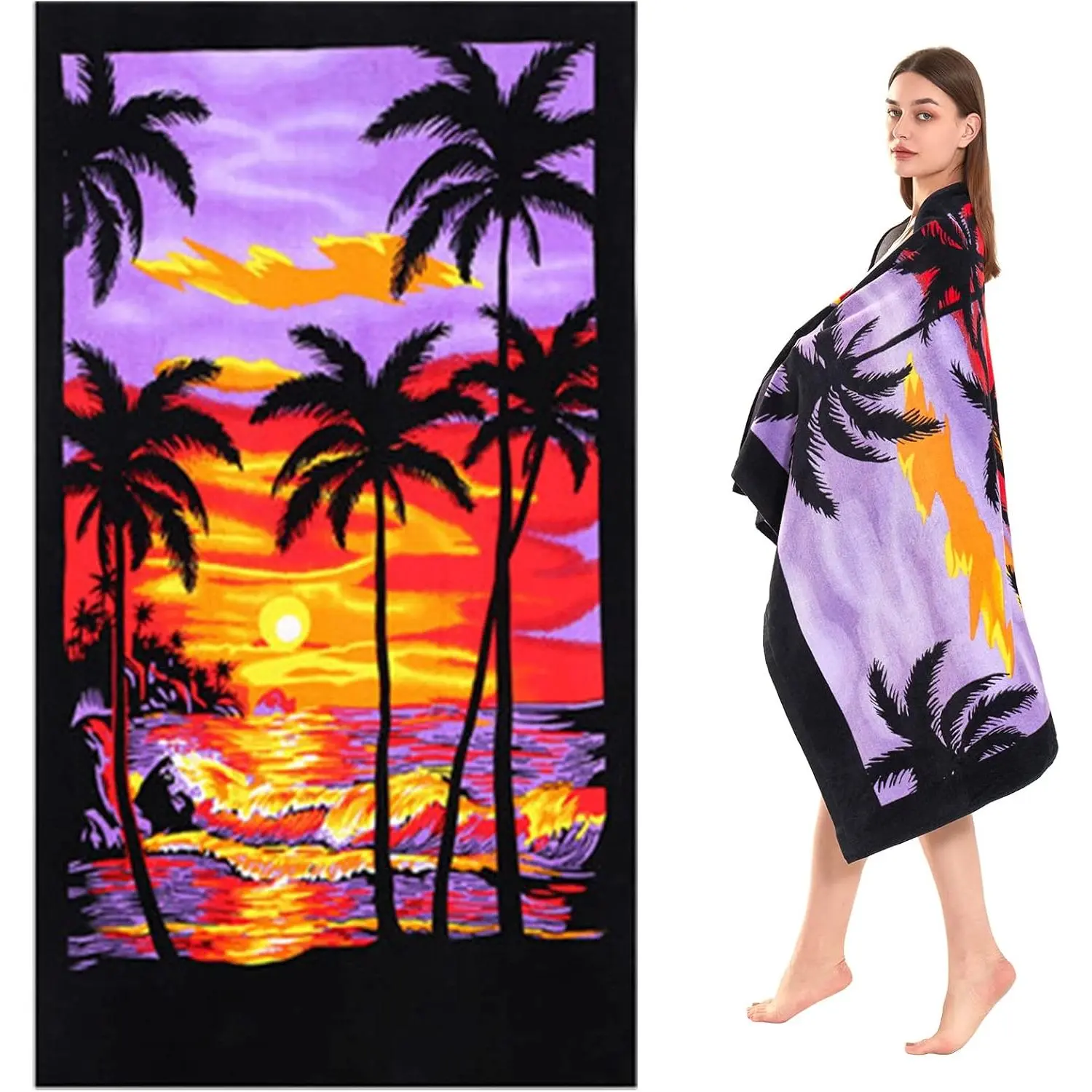 Oversized Cotton Beach Towel, Extra Large 40"×70" High Absorbent Thick Plush Pool Towels, Soft XL Bath Accessory for Adult Men & Women, Ideal for Beach, Swimming Pool & Outdoor Use