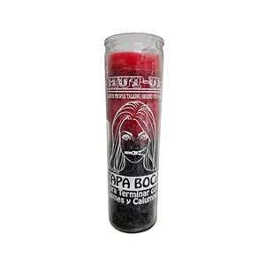 Tapa Boca Rojo y Negro Veladora / Shut Up Red And Black Ritual Candle