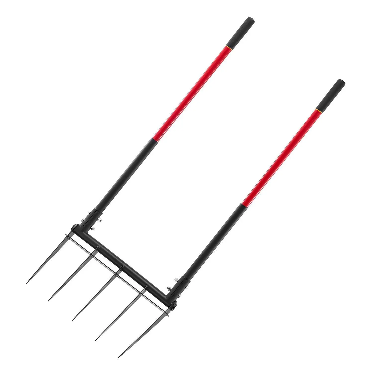 【SummerFinds】VEVOR Broad Fork Pitchfork - 5-Tine, 54" Length, Dual Fiberglass Handles, Ergonomic U-Shaped Detachable Design, Heavy-Duty Agriculture Garden Tool, Durable & Long-Lasting for Composting, Transplanting