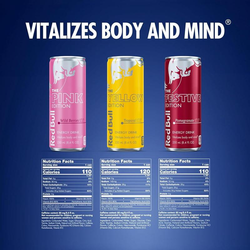 Red Bull Energy Drink Variety 2025 Advent Calendar Pack, with 80mg Caffeine, Taurine & B Vitamins, 8.4 fl. oz. - 24 Cans