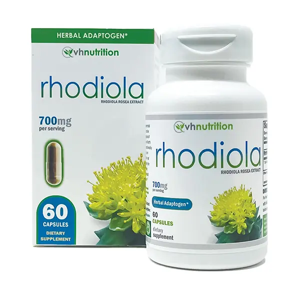 Rhodiola Rosea Supplement, Standardized 3% Salidrosides Extract for Stress, Energy, Focus & Mental Performance Support, 60 Easy-to-Swallow Capsules
