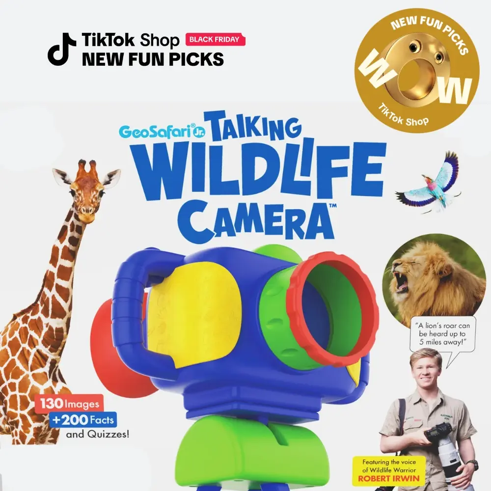 Educational Insights GeoSafari Jr. Talking Wildlife Camera (Voice by Robert Irwin) | Talking Microscope | Talking Globe (Voice by Bindi Irwin), STEM. Visual Learning Tools, Holiday Gift, Age 4+