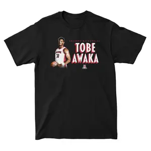 Tobe Awaka Arizona Basketball Graphic T-Shirt Men's Tops March Madness College Hoops Fan Game Day Tee