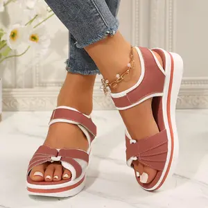 Women's Fashion Platform Sandals Wedge Open Toe Ankle Strap Platform Sandals Beach Sandals Dress Shoes Comfortable Outdoor Shoes