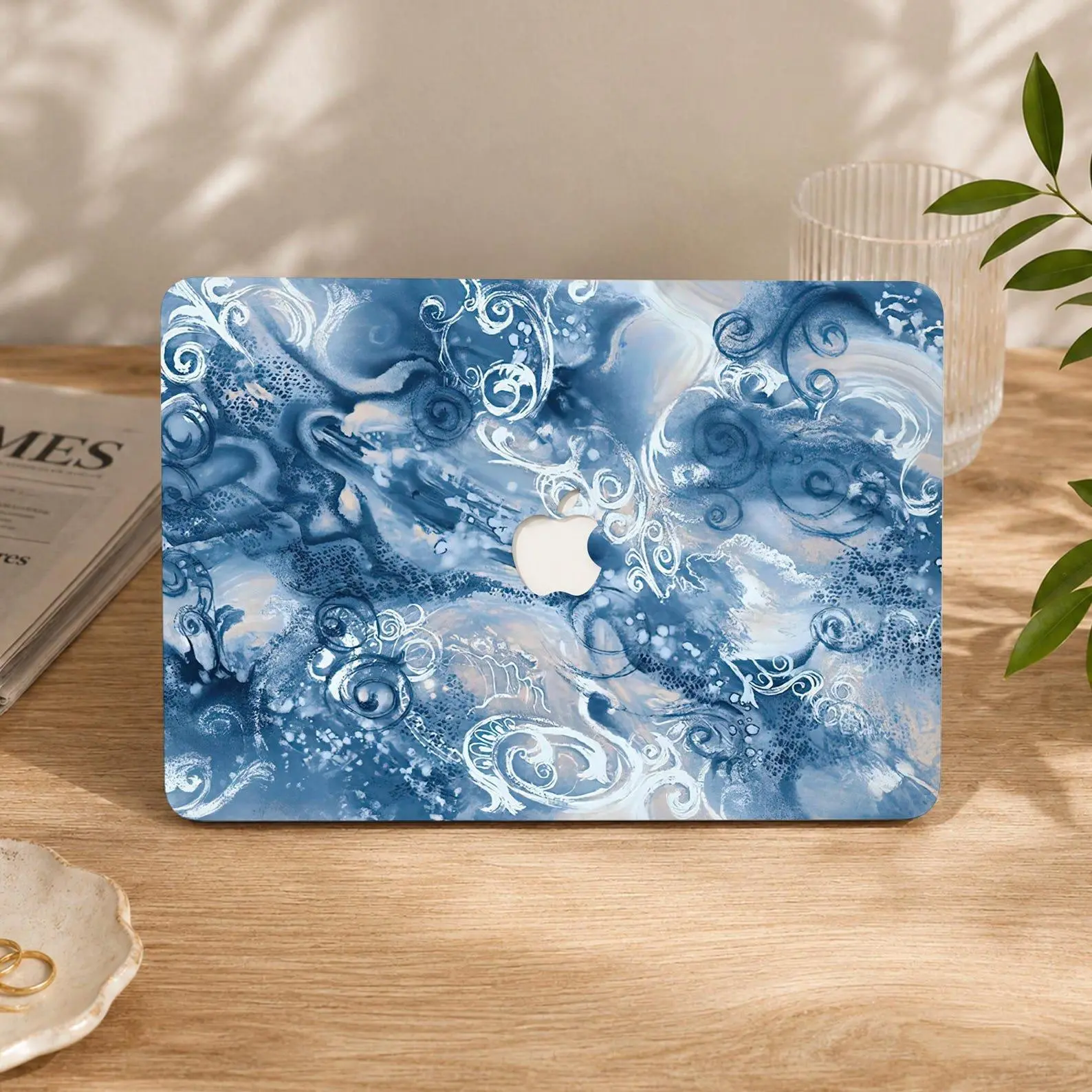 Blue Swirls MacBook Case,Mac Pro 16 2026 M5,Mac Air15/13 inch A3240,Mac Pro14 2021-2026,Mac Retina12/13/15 inch A1502,Mac Neo A18 A3404