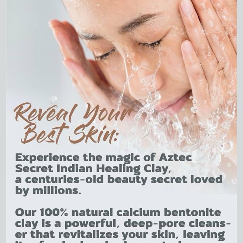 Aztec Secret Indian Healing Clay 1 lb - Deep Pore Cleansing Facial & Body Mask, 100% Natural Calcium Bentonite Clay, Paraben Free, Suitable for Delicate Skin - Comfort