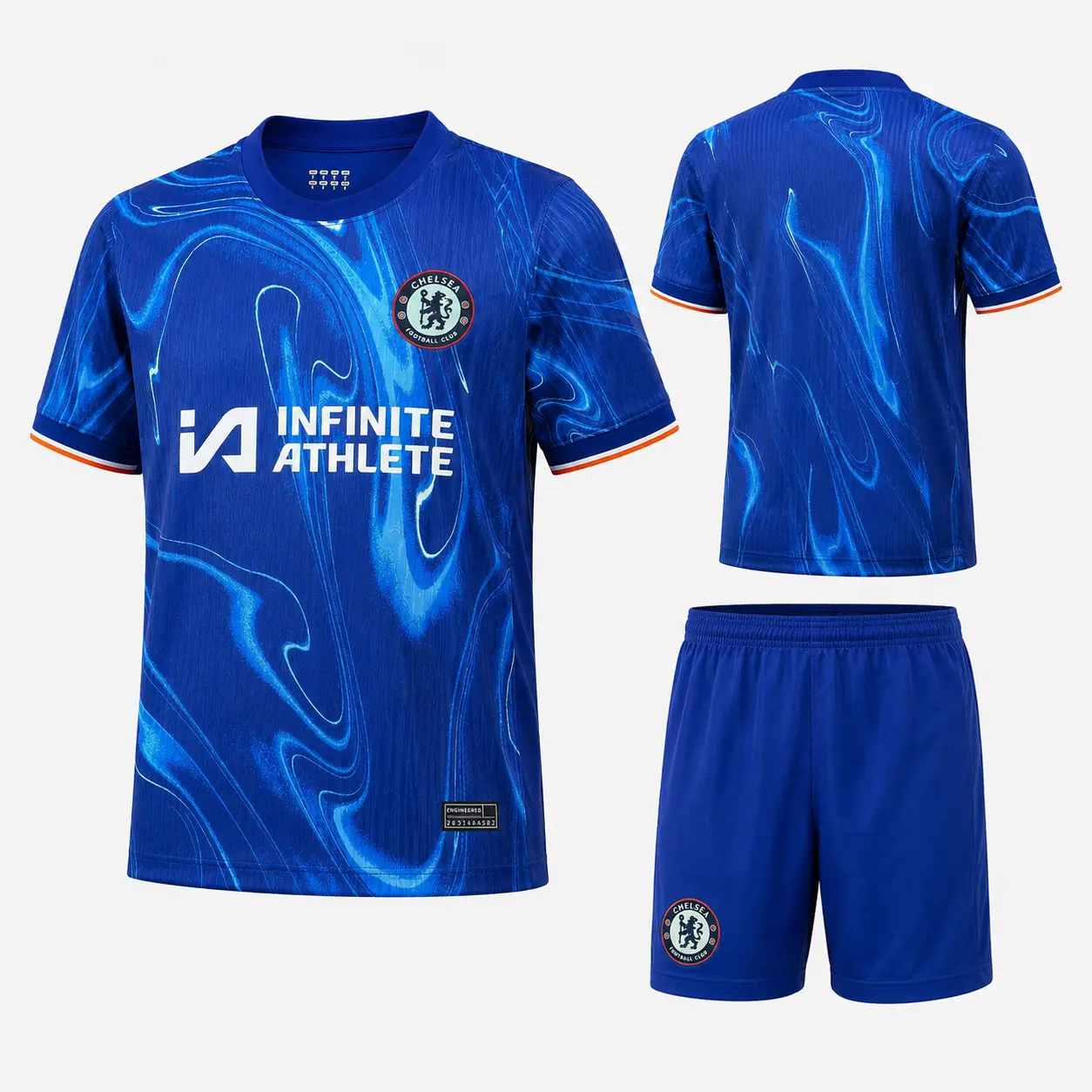 (CHOOSE NUMBER & NAME IN NOTE )Men’s Retro Cream Soccer Jersey Set – Short Sleeve Football Shirt and Black Athletic Shorts Blue
