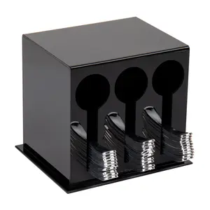 Mind Reader 3 Section Utensil Dispenser, Silverare Organizer