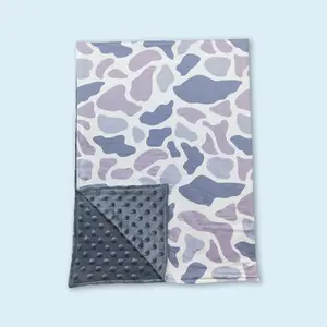 Grey camo baby kids soft blankets