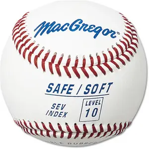 MacGregor Leather Safe-Soft Baseball, Level 10, Tri-Flex Safety Core, Exceeds NOCSAE Safety Standards, Training Baseball for Ages 12-Up