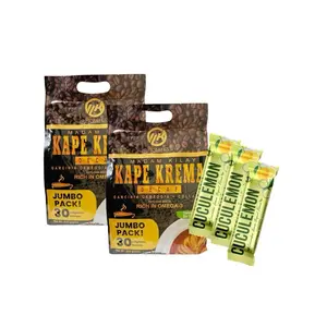2 Packs Jumbo Madam Kilay Kape Krema Decaf Coffee Mix with Collagen + 3 Sachets Cuculemon