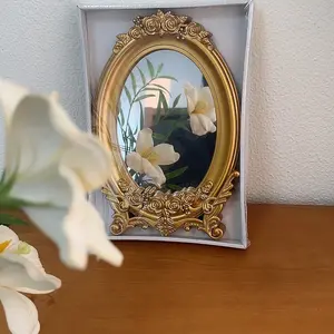 Rose Mirror, Rose Accents, European Style Decorative Mirror for Home Décor, Elegant Wall Art for Living Room & Bedroom