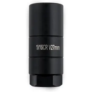 Oil Pressure Sensor Socket Hexagonal Drive 27mm Socket for Removing Oil Sending Unit Heavy Duty Chrome Molybdenum Steel 1 1/16 Socket Fits 3/8" Drive 1 1/8" Hex Wrench Black