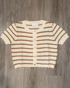 Ivon Short Sleeve Cardigan (Taupe)