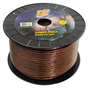 10 Gauge Power Ground Cable - High Conductivity - Durable Black 10 Gauge Power Ground Cable - High Conductivity - Durable Black