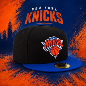 New York Knicks Black Blue Team Color Basic NBA New Era 9FIFTY Snapback Hat Unisex Streetwear Hats Collector Style Headwear for Baseball and Urban Fashion Lovers