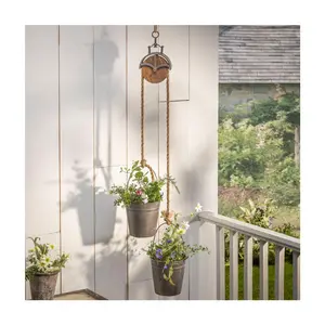 44 In Farmhouse Pulley Planters by Gerson International
