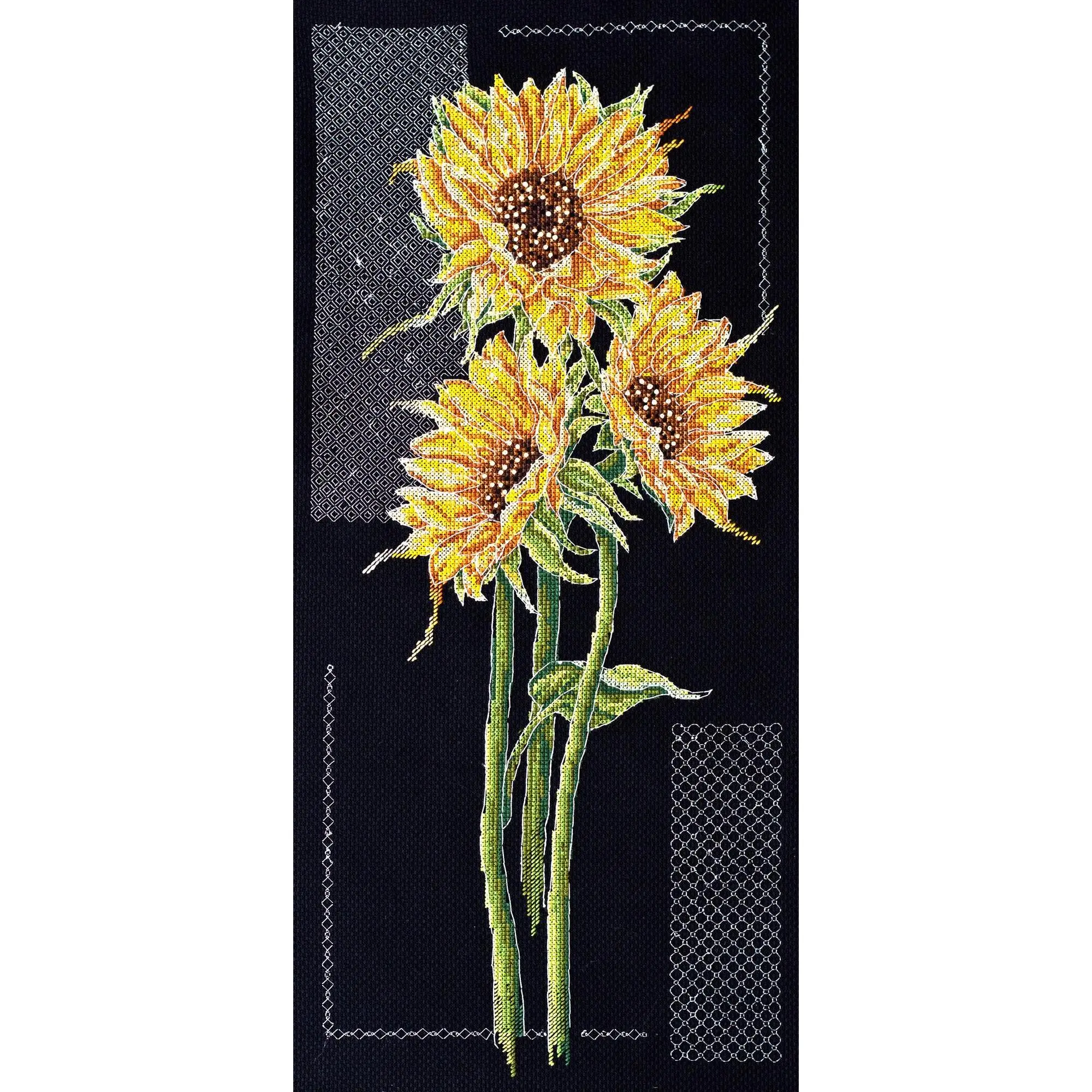 Bright Sunflowers Counted Cross-Stitch Kit by Abris Art AH-159