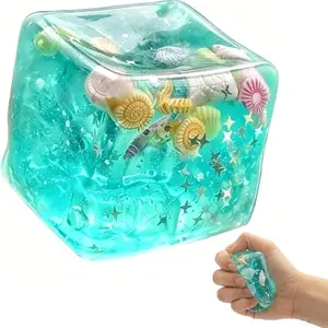 1pcs-shaped soft stress relief toy, cube stress ball, soft slow-rebound sensory stress relief toy, shell-shaped soft stress relief toy, stretchable stress relief toy, hand-held stress ball toy