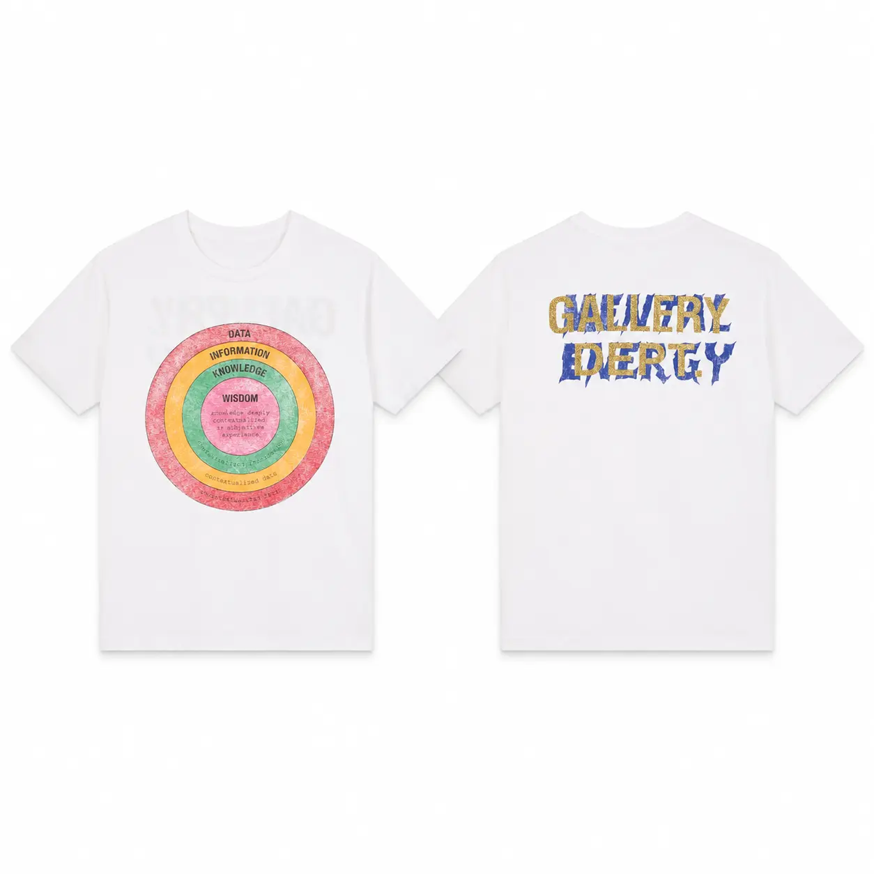 Gallery Dept Data Knowledge Wisdom Graphic T Shirt White Front Back Print Unisex Vintage Streetwear Tee