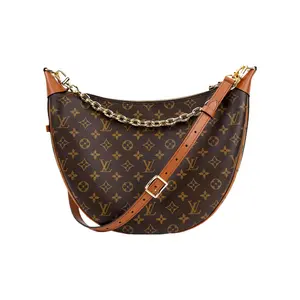 Pre-owned Louis Vuitton Canvas Shoulder Bags Loop Hobo Monogram Shoulder Bag with Gold Tone Hardware