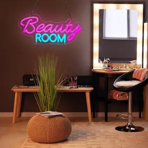 Beauty Room neon sign, which can be hung to decorate the dressing room, bedroom, beauty salon, or barber shop.