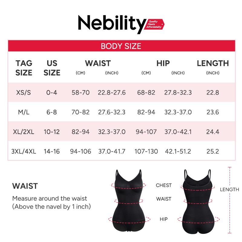 [Live Now] Nebility Women's V-Neck Shapewear Set - Seamless Bodysuit & Camisole, Hip Lift & Tummy Control, Basic Comfort Style High Waisted Shapers Spaghetti Strap