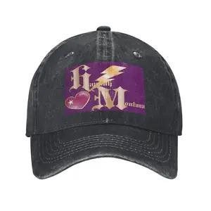 Hannah Montana Thunderbolt Heart Initials Logo Cowboy Hats for Women Women's Dad Hat Vintage Washed Adjustable Baseball Cap