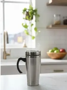 16oz Stainless Steel Travel Mug – Leakproof Vacuum Insulated Coffee Cup with Handle, Cup Holder Friendly