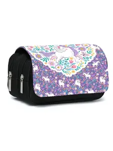 Unicorn Cat-Fish Printed Double Flap Pencil Case