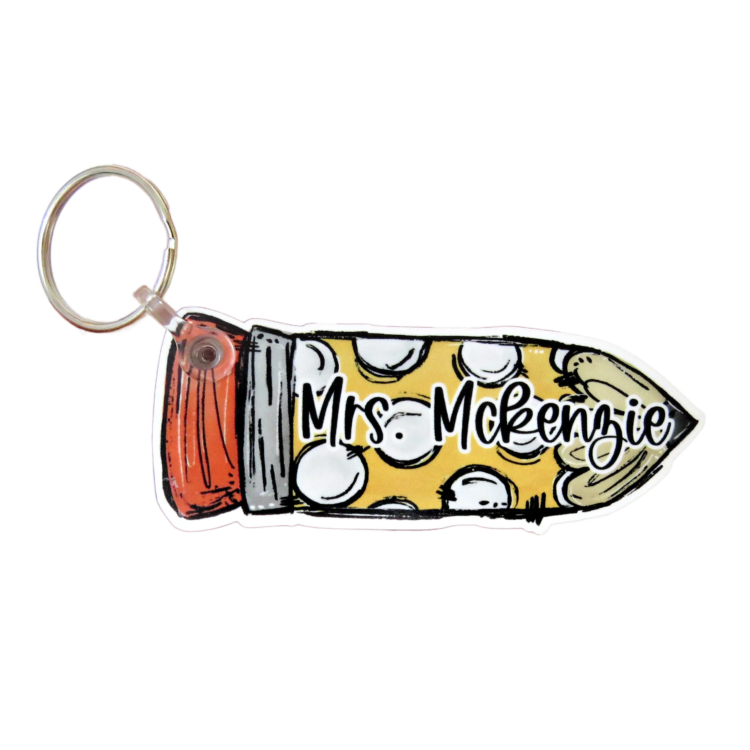 Personalized Pencil Keychains with Name for Teachers Gift -  Custom Thank You Appreciation Week Present - Acrylic Back to School Graduation