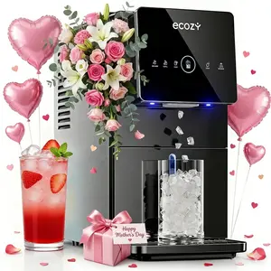 ecozy Nugget Ice Makers Dispenser 40 lbs Per Day Pebble Sonic Ice Machine Countertop, Touch-Free Ice, Self-Cleaning, Mistalo Drop Slim for Home Kitchen Office