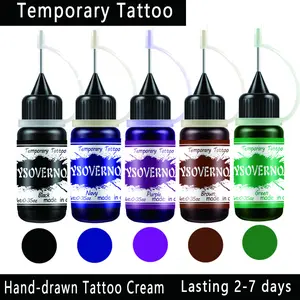 5-Color Henna Tattoo Kit, Artistic DIY Temporary Tattoo Stencils Light Beige-Friendly Gel, Long-lasting Waterproof Mixed Color Temporary Tattoo Paste, Suitable For All Genders