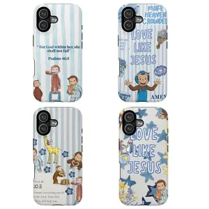 Curious George Bible Verse Phone Case – Christian Scripture Phone Cover with Love Like Jesus & Psalms Quotes |   Inspirational Faith Gift Protective Case |   Cover for IPhone 17 16 15 14 13 12 Max Pro Samsung galaxy 22 23 24 25 26