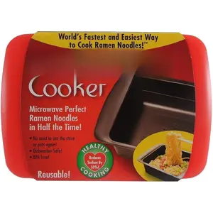 Ramen Cooker - Microwave Ramen in 3 Minutes -  and Dishwasher Safe (Red, 1-pack)