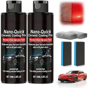 KOSIMI 2 PCS Quick Effect Coating Agent, Nano-Quick Ceramic Coating Pro, 3.5 fl.oz Revolutionary Nano Spray for Car Detailing, for Dust-Proof Glass Effect and Lasting Luster