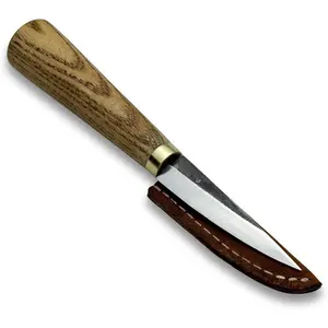 Sharky Whittling Knife – Hand-Forged Sloyd Wood Carving Tool – 2.95 in (7.5 cm) Blade with Sheath – Whittle Knife for Fine Detail & Rough Cuts