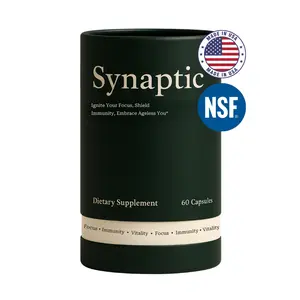 Synaptic Ultra Mushroom Complex - 60 Capsules, Made in USA, NSF Certified, Focus Immunity Vitality Supplement, Natural Mental Clarity, Healthcare & Fitness