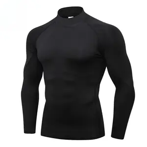 Static Cuff Winter T Shirt For Men Long Sleeve Tshirts Turtleneck Thermal Underwear High Quality Soft Thin fleece keep warm Shirt